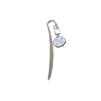 

Antique Metal Hairpin Bookmark Porcelain Pendant Chinese Style Book Marker Book Holder Student School Office Supplies