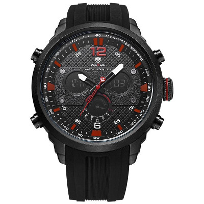 

WEIDE WH6303 Quartz Digital Electronic Watch Three Sub-Dials Dual Time Week Time Display 3ATM Waterproof Timer Business Men Fashio