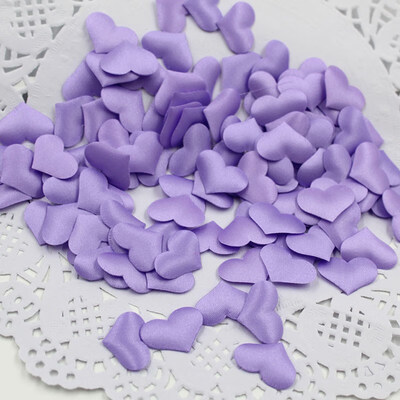 

FUNNYBUNNY 100pcspack Satin Padded Fabric Scatter Love Heart Table Decoration Wedding Favour Decor DIY