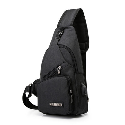 

Tailored Neutral USB Outdoor Canvas Headphones Hole Messenger Bag Waist Bag