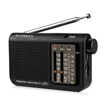 

Retekess V-117 FM AM SW Radio Multiband Portable Radio Receiver with Hand Strap Earphone Output Port Black