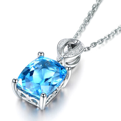 

Square Mermaid Shape Chain Pendant Chic Funny Drop Practical Zircon Topaz Pendant Pendant