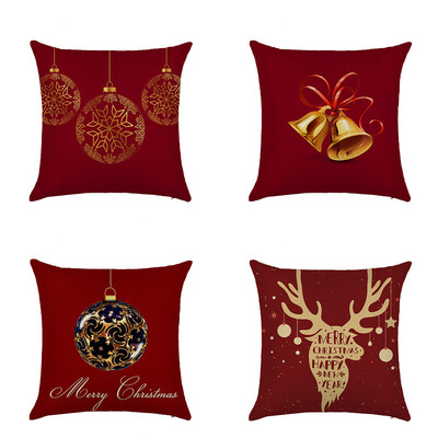 

Siaonvr 4pc Of Christmas Elk Pillowcase Decorative Sofa Cushion Cover 45x45cm