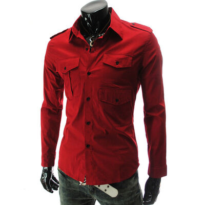 

Mens Long Sleeve Slim Fit Dress Shirt Business Work Luxury Formal Casual T-shirt