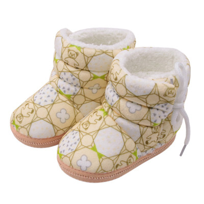 

Winter Baby Children The First Walker Shoesborn Bear Printing Cotton Boots Side Lace Shoes Baby Toddler Shoes