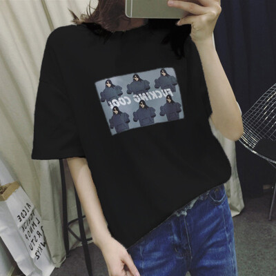 

Women Clothes T-shirt women Korean Style Women Cartoon Printed T-Shirt Casual Loose Half Sleeve Tops Tee