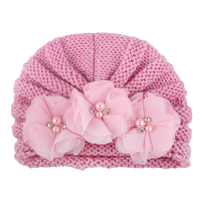 

Cute Newborn Toddler Infant Baby Girl Flower Soft Cotton Hospital Cap Beanie Hat