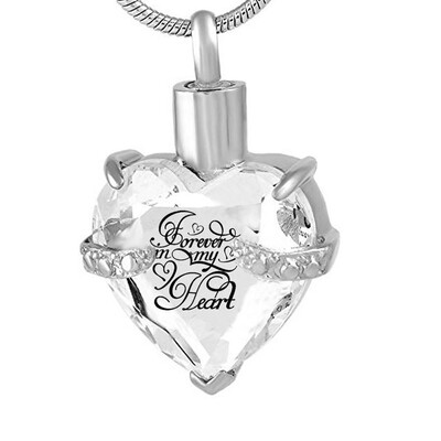 

Always in my heart Necklace for Ashes Love Heart Cremation Memorial Keepsake Pendant Necklace Jewelry 12 Month