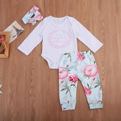 

Fashion Toddler Infant Baby Girls Romper Jumpsuit Long Pants Outfits Clothes Set