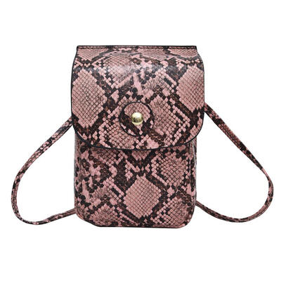 

Summer Women Fashion Snake Print Crossbody Bag Square Waist Pack Phone Bags