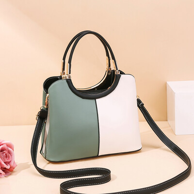 

Handbag girl autumn&winter collision color lady simple temperament one shoulder slant arm commuting large capacity mothe
