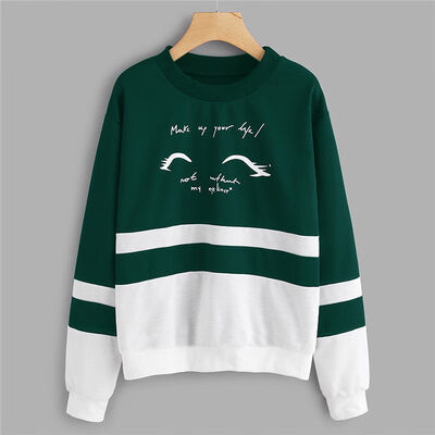 

SUNSIOM Fashion WomenMen Long Sleeve Letter Print Sweatshirt Crew Neck Hoodie Plus Size