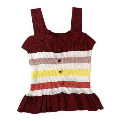 

Women Summer Fashion Concise Sweet Color-blocked All-match Slim Fit Camisole Top