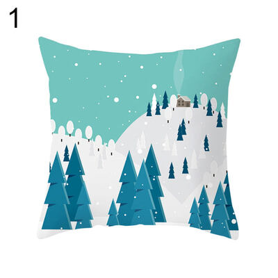 

Cartoon Christmas Tree Santa Claus Pillow Case Cushion Cover Chair Sofa Decor