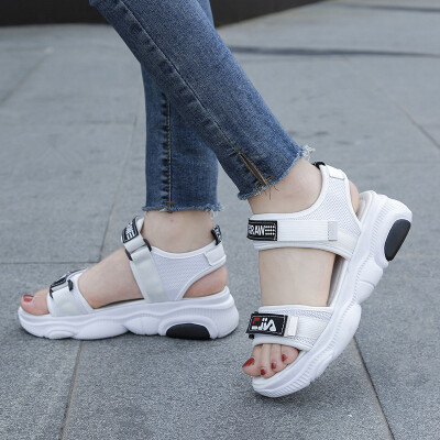 

Sports Sandals Female ins Tidal Summer Korean Joker Student Shoes Need Wind Pine Cake platform shoes