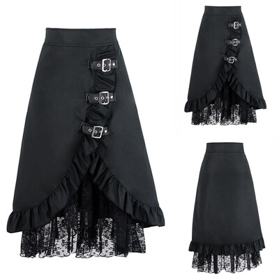

Roseonmyhand Womens Steampunk Clothing Party Club Wear Punk Gothic Retro Black Lace Skirt