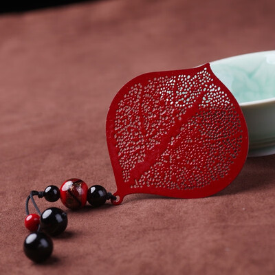 

Fashion bookmark metal leaf bookmark agate glaze bookmark retro vein bookmark birthday gift
