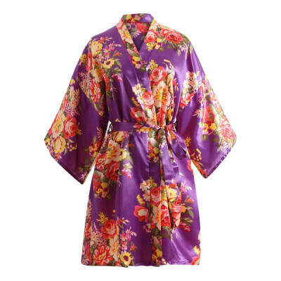 

Toponeto Women Sexy Print Blossom Kimono Dressing Gown Bath Robe Lingerie Nightdress