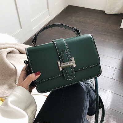 

Shoulder bag handbag 2019 new solid color small square bag simple fashion wild ins super fire portable Messenger bag