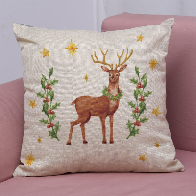 

Tailored New Christmas Cotton Linen Pillow Case Sofa Cushion Cover Home Decor