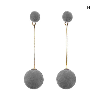 

New Women Fashion Sweet Cute All-match Long Style Concise Casual Exquisite Round Ball Dangle Earrings