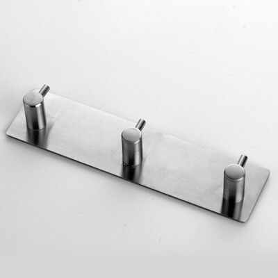 

3 hooks in 1 Adhesive Wall Hooks Hanger Stainless Steel Heavy Duty Damage Free Wall Rack Holder