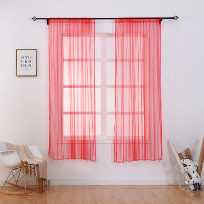 

Toponeto Leaves Sheer Curtain Tulle Window Treatment Voile Drape Valance 1 Panel Fabric