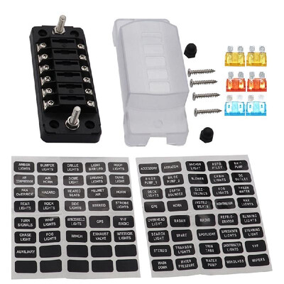 

Universal Car Fuse Holder Box 32V DC 6-way Input&Output ATO or ATC Fuse 1A to 20A for Auto Car Marine Boat Trike