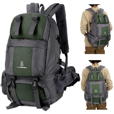 

50L Hiking Backpack Waterproof Outdoor Sport Travel Daypack Bag with Shoe Compartment for Climbing Camping Mountaineering