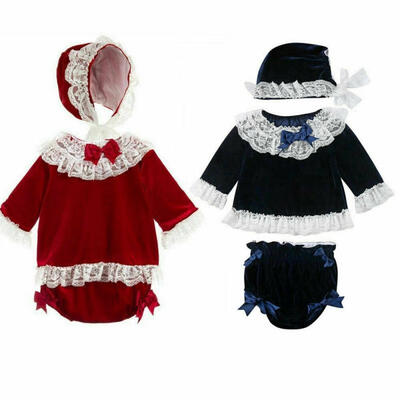 

Kid Baby Girls Lace Velvet Tops Shorts Hat Outfits