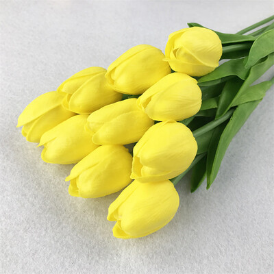 

Toponeto Tulip Artificial Flower Latex Real Bridal Wedding Bouquet Home Decor 20pcs