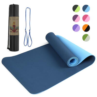 

72x24IN Non-slip Yoga Mat TPE Eco Friendly Fitness Pilates Gymnastics Mat Gift Carrying Strap&Storage Bag