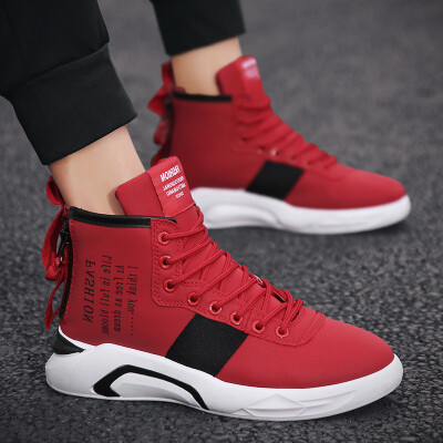 

mens shoes summer 2019 new style of casual power autumn social spirit small group red high-help canvas skate shoes