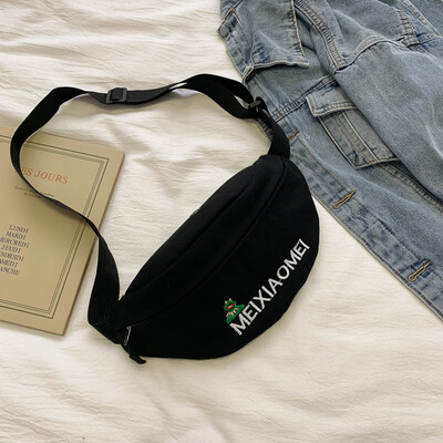 

Fashion sports simple wild canvas pocket female 2019 new casual temperament personality letter shoulder Messenger bag