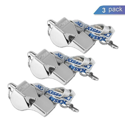 

3 Pcs Whistles with Lanyards Referee Whistles Sports Whistles Metal Coach Whistles