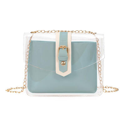 

2pcsset Transparent Shoulder Handbags Clutch PVC Women Chain Crossbody Bag