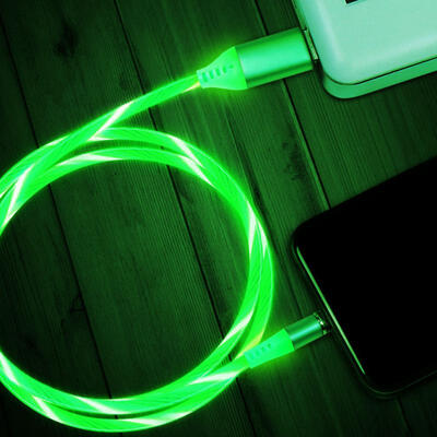 

Round Magnetic Micro USB Lightning Type-C Fast Charging Streamer LED Lighted Data Cable Line-MICRO USB