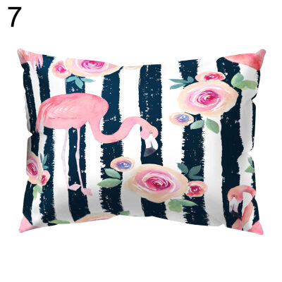 

Flamingo Printed Rectangle Throw Pillow Case Sofa Bed Cushion Cover Home Decor