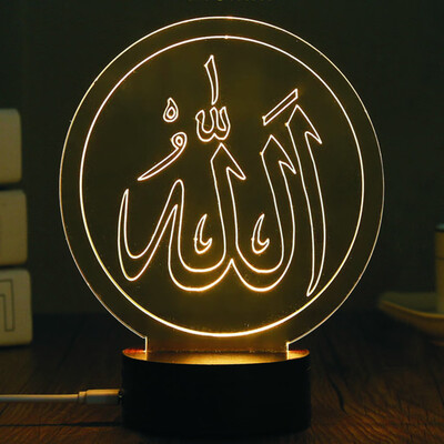 

〖Follure〗Muslim Ramadan 3D Night Light Table Desk Lamp Light USB Bedroom Child