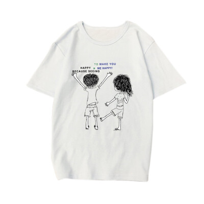 

Kawaii Cute illustration Printed T Shirt Women Summer Figure Short Sleeve Tshirts Harajuku White T-Shirt Girl Casual Cotton Tops