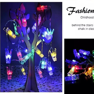 

Gobestart 15M 10 LED Hanging Card Picture Clips Photo Pegs String Light Lamp Indoor Decor