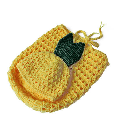 

Adorable Pineapple Shape Baby Handmade Crochet Wool Knitted Adjustable Sleengping Bags Hat Set