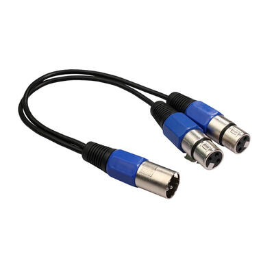 

03m XLR Male Plug to Dual XLR Female Jack Y Splitter Mic DJ Audio Cable