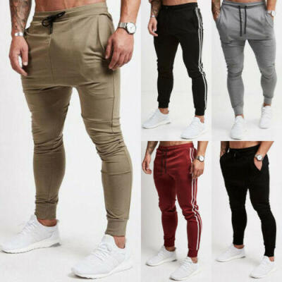 

US Mens Slim Fit Urban Straight Leg Trousers Casual Pencil Jogger Cargo Pants