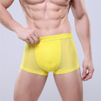 

Mens Ice Silk Boxer Briefs Breathable Openwork Boxers With Pouch