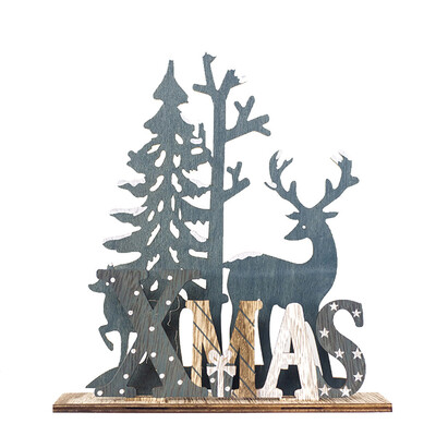 

Siaonvr Xmas Wooden Santa Claus Elk Snowman Festival Ornament Home Decor Christmas Gifts