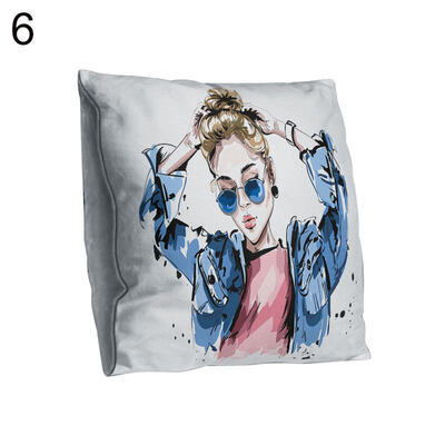 

Double-sided Printing Fashion Girl Pillow Case Cushion Cover Sofa Bed Car Decor