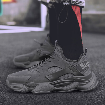

Autumn new mens flying woven sports single shoes Korean version of the tide white take casual shoes lightweight running shoes