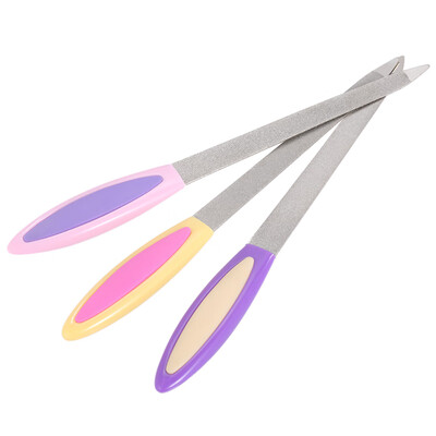 

New Design 3 Pcs Double-sided Nail File Stainless Steel Nail Filers Manicure Pedicure Tool Sanding Polishing Buffing Tool