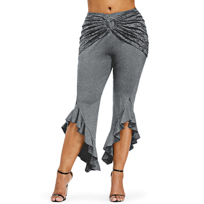 

Plus Size Removable Lace Insert Skirt Pants